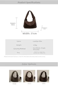Detailed view of leopard print shoulder bag with silver rivet studs and crescent shape