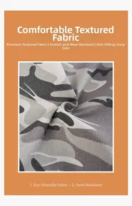 Detailansicht von strapazierfähigem Tarn-Canvas-Stoff mit kratz- und verschleißfester Textur