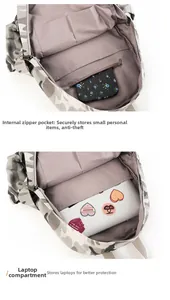 Detail der Tarnrucksack-Innenseite mit Reißverschlussfach und Laptop-Hüllenfach