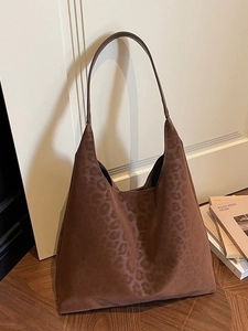 Sac fourre-tout rétro à motif léopard avec bandoulière large et spacieuse