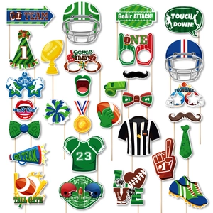 Rugby Theme Party Photo Props Set Super Bowl Game Day Humorous Paper Photo Booth Props For Event Decoration Photography