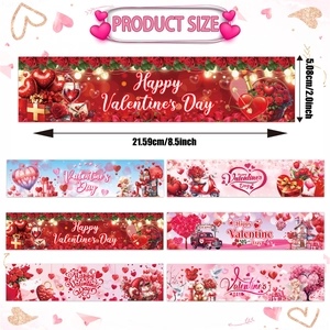 Valentinstag Wasserflaschen Aufkleber mit romantischen Mustern und 21,59x5,08cm Maßen