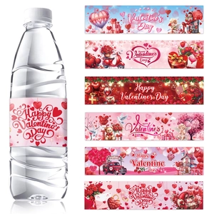Happy Valentine's Day Wasserflaschen Etiketten Für Party Dekoration Herz Rose Amor Designs Selbstklebende Wasserdichte Aufkleber