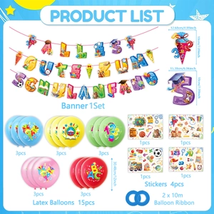 Kit déco rentrée scolaire avec ballons colorés et bannière Alles Gute Zum Schulanfang