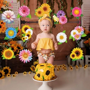 Décorations en spirale de fleurs et papillons pour baby shower et fête de mariage
