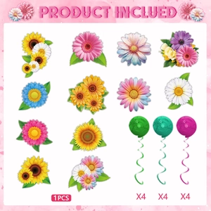 Kit de décoration florale suspendue avec tourbillons et fleurs pour fête de mariage