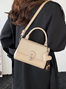 Borsa Quadrata Piccola da Donna in Pelle PU Intrecciata Patchwork Vintage Borsa a Tracolla alla Moda Con Chiusura a Ciondolo a Cuore