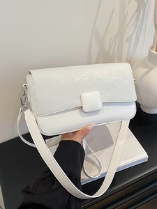 Women Patchwork PU Leather Small Square Crossbody Bag Textured Cover Minimalist Casual Shoulder Bag Commuter Purse