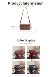 Detailed view of four rectangular PU leather saddle bags with dimensions 20x12x7cm