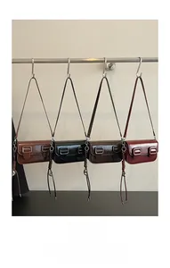 Detailed comparison of four square crossbody bags in brown, black, coffee and wine red colors