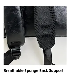 Detail of breathable sponge mesh padding on shoulder straps for comfort and ventilation