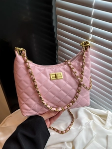 Sac Bandoulière Matelassé en Cuir PU pour Femme Fashion Sac à Épaule Hobo Avec Fermoir en Métal Doré Sac à Main Messenger Élégant