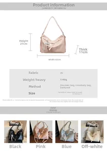 Detailed size chart and multi-view display of the versatile PU leather hobo backpack