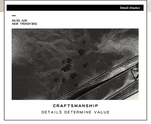 Macro detail of waterproof matte PU leather material for large capacity crossbody bag