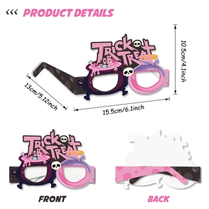 Occhiali rosa per festa di Halloween con calderone e teschio, accessorio Trick or Treat