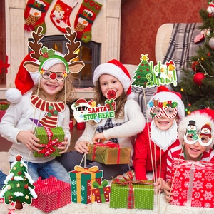 Kit d'accessoires de photobooth de Noël avec serre-têtes de renne et lunettes de fête