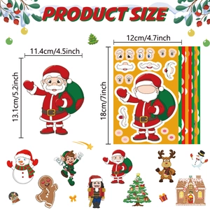 Christmas DIY puzzle sticker set with Santa and reindeer themes for party gifts