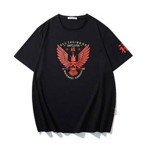 Herren Übergröße Baumwolle Adler Print T-Shirt Casual Locker Kurzarm Rundhals Top Grafik Sommer Streetwear Atmungsaktiv Tee
