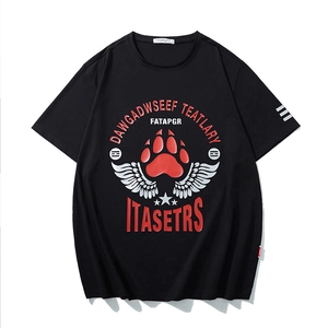 Men Plus Size T-Shirt Letter Graphic Print Cotton Blend Short Sleeve Summer Loose Fit Casual Streetwear Tee Top