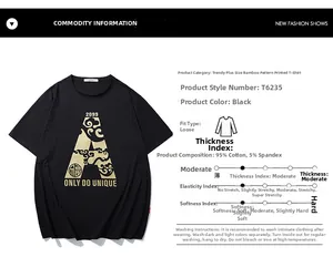 Detail of golden A-letter print with cloud pattern on black cotton T-shirt