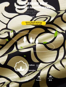 Détail du tissu respirant pour t-shirt en 95% coton et 5% élasthanne avec texture