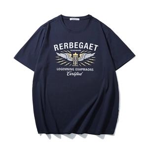 Men's Plus Size Cotton Blend T-Shirt American Retro Graphic Printed Loose Casual Round Neck Short Sleeve Top