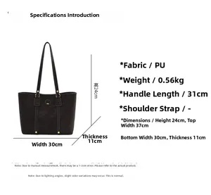 Detaillierte Größenangaben für Vintage-Einkaufstasche mit Maßen und Kapazitätsdetails