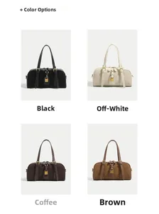 French Boston handbag for women in black beige coffee and brown color options