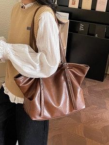 Große Kapazität Damen Tote Tasche Minimalistische PU Leder Schultertasche Mit Metall Ösen Detail Vielseitige Alltagshandtasche