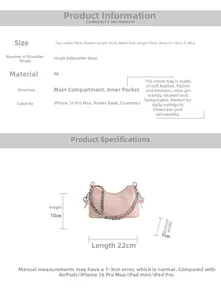 Detailed size guide with measurements for the vintage pink oil-waxed PU leather bag