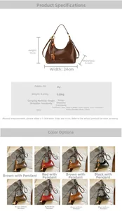 Tableau des tailles détaillé et spécifications pour sac à bandoulière en cuir PU