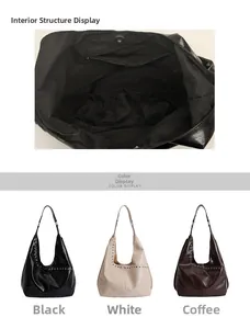 Détails de la poche intérieure zippée et choix de couleurs pour ce grand sac fourre-tout