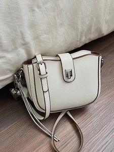 Retro PU Leather Bucket Bag Women Fashion Chain Crossbody Bag Casual Underarm Shoulder Bag With Star Heart Charms