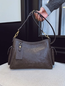Borsa Sotto l'Ascella in Pelle PU Vintage per Donna Moda Tinta Unita Borsa a Tracolla Con Tracolla Regolabile Borsa da Pendolare