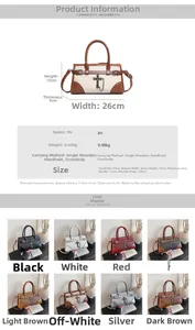 Detailed dimension guide and color options for woven texture crossbody tote bag