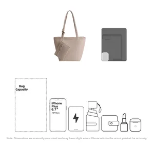 Detailansicht der geräumigen Shopper-Tasche inklusive passender kleiner Reißverschlusstasche