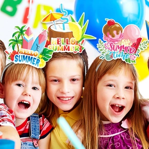 Serre-têtes de fête hawaïenne pour enfants avec motifs glace et ananas pour l'été