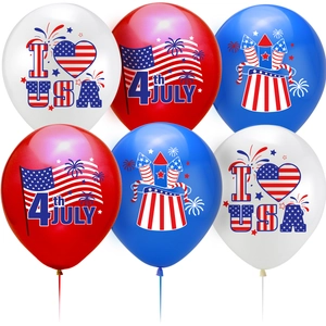 Independence Day Balloons July Fourth Party Decorations American Flag Pattern Red White Blue Latex Balloons Festive Supplies