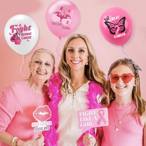 Kit decorazioni per la prevenzione del cancro al seno con palloncini e oggetti di scena