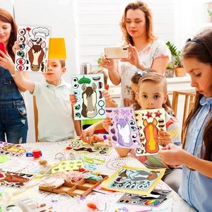 Lot de stickers DIY thème cheval pour enfants pour fêtes et activités créatives de groupe