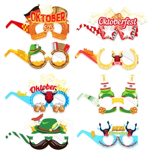Lot de 8 lunettes festives en papier avec motifs Oktoberfest pour accessoires photo