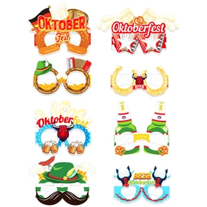 Vue détaillée de 8 accessoires de lunettes en papier pour les fêtes de l'Oktoberfest