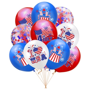 Independence Day balloon set in red, white and blue with July 4th and USA prints