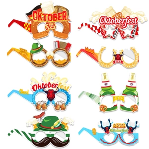 Lot de 8 lunettes de fête Oktoberfest avec chopes de bière et motifs thématiques bavarois