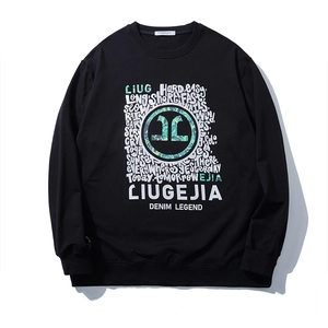 Men's Plus Size Sweatshirt Loose Fit Crew Neck Long Sleeve Pullover Cotton Blend Graphic Word Cloud Print Streetwear Top