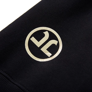 Herren Oversize Sweatshirt mit hochwertigem Gold-Doppeldrachen-Logo-Print in Schwarz