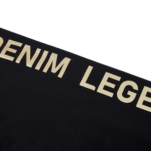Sweat-shirt noir pour homme avec détail imprimé doré métallique DENIM LEGE chic