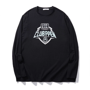 Men Plus Size Long Sleeve Cotton T-Shirt Loose Fit Round Neck Printed Casual Graphic Tee Top For Big Tall Men