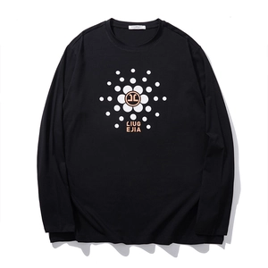 Men Plus Size Long Sleeve T-Shirt Casual Cotton Blend Round Neck Graphic Printed Top Autumn Fashion Loose Fit Tee