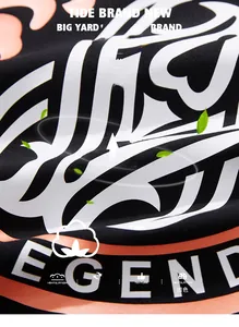 Macro detail of breathable cotton-blend fabric with Legend graphic print for men